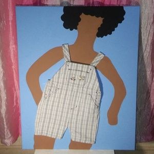 Little BOY in BLUE OVERALLS | WALL decor !